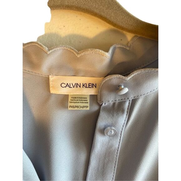 Calvin Klein women’s scallops color button front blouse size XS - Picture 7 of 7